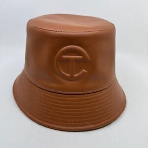 TELFAR Vegan Leather Brown Bucket Hat